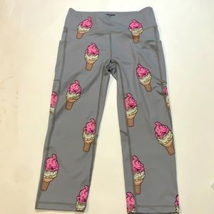 COPY - Feed Me Fight Me Gray leggings, ice cream cone